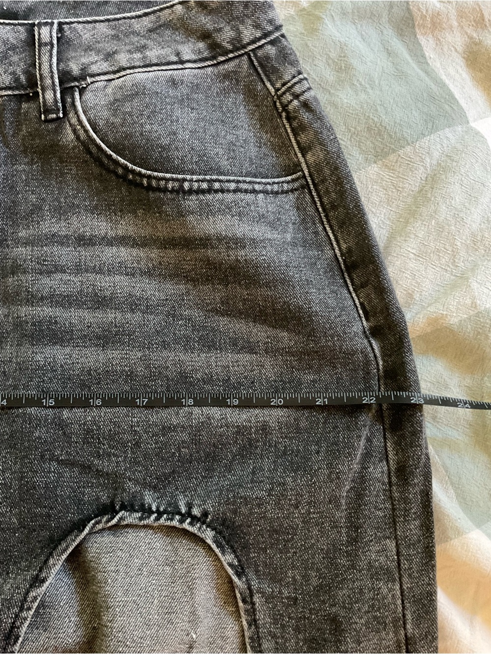 Women’s Gray Washed Denim Jean Skirt with Front Slit - NWT - Picture 9 of 9
